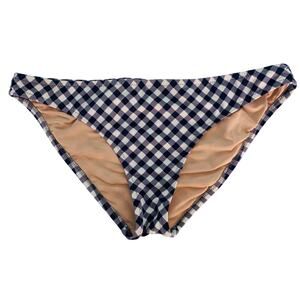 J. Crew Navy Gingham Bikini Bottoms Size Medium